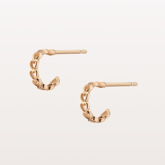 AURATE Jewelry - 14-Karat Gold Heart Hoop Earrings. Never Worn.